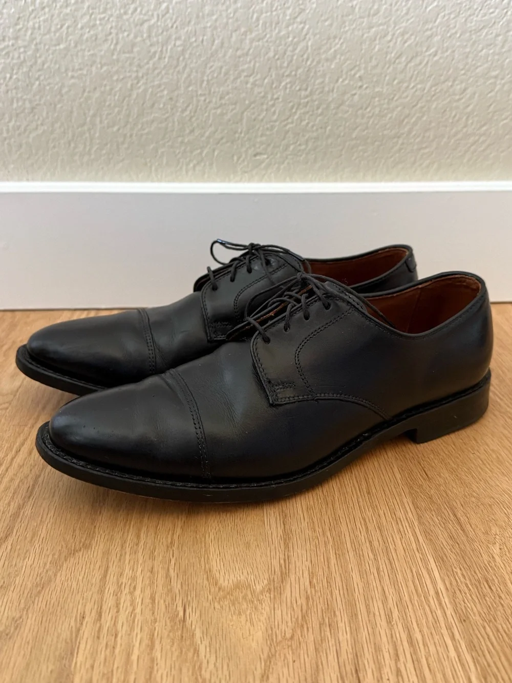 Allen Edmonds Black Leather Riverside Derby Oxford Dress Shoes Men’s 8.5